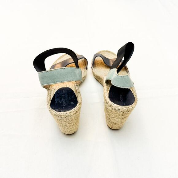 Charles David Spain Espadrille Wedge Leather Banded Sandals Size 40 - Picture 2 of 7